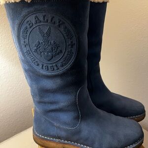Bally Kander Suede sheepskin boots sz EU 37/US 6.5 Logo boots